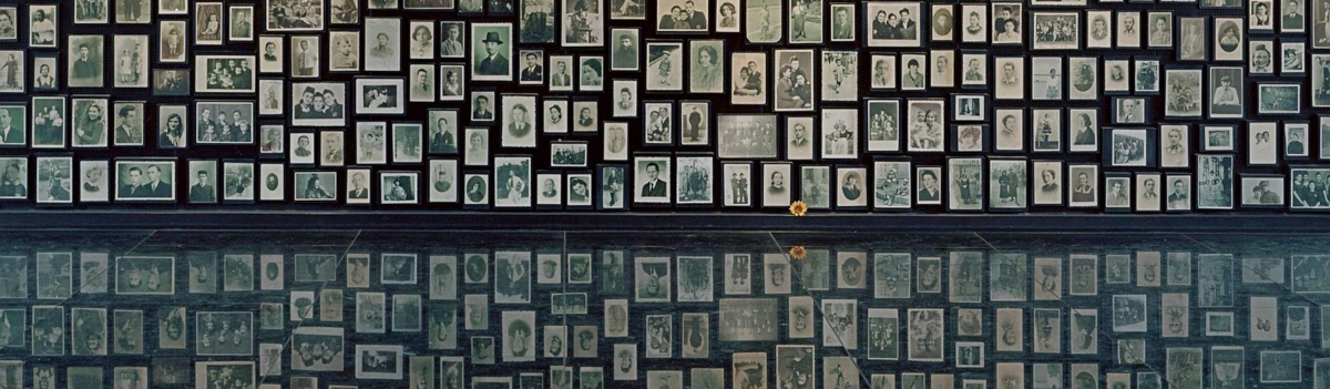 De indrukwekkende fotomuur in Auschwitz